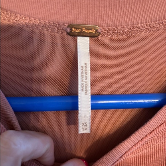 Free People Jazzy Cap Sleeve Lace Trim Mini T-Dress Rose Smoke Womens Size xs - Picture 4 of 5